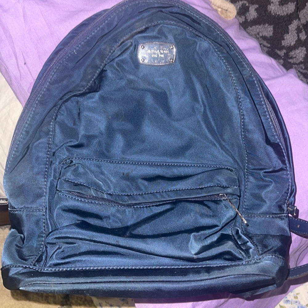 Michael Kors navy blue nylon backpack